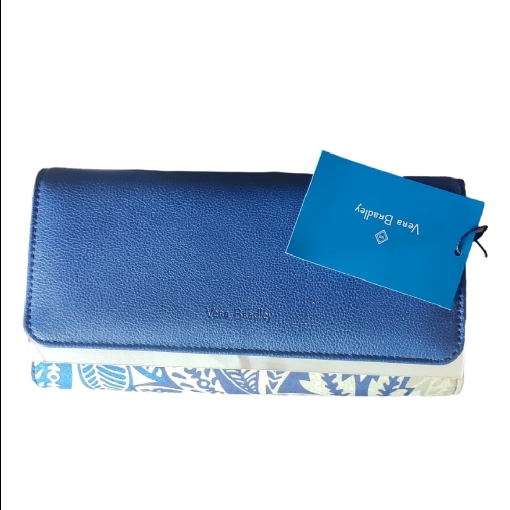 Vera Bradley Santiago Blue Floral Women's Wallet Nwt